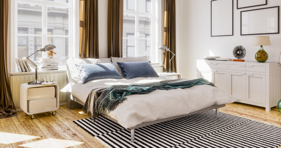 Airbnb Laundry With Striped Rug 1800X900