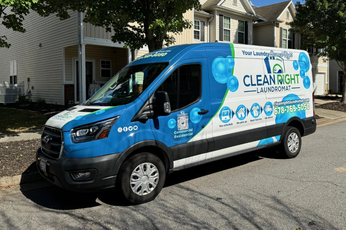 clean right van making a home delivery